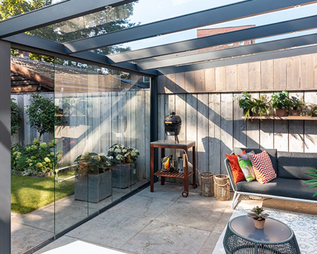 Terrasoverkapping met glaswanden V908 Ledro_Kerkhof